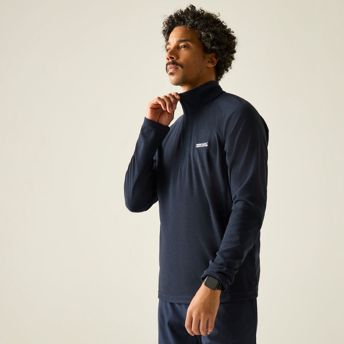 Montes Heren Lichtgewicht Fleece met Halve Rits voor Wandelen Blauw