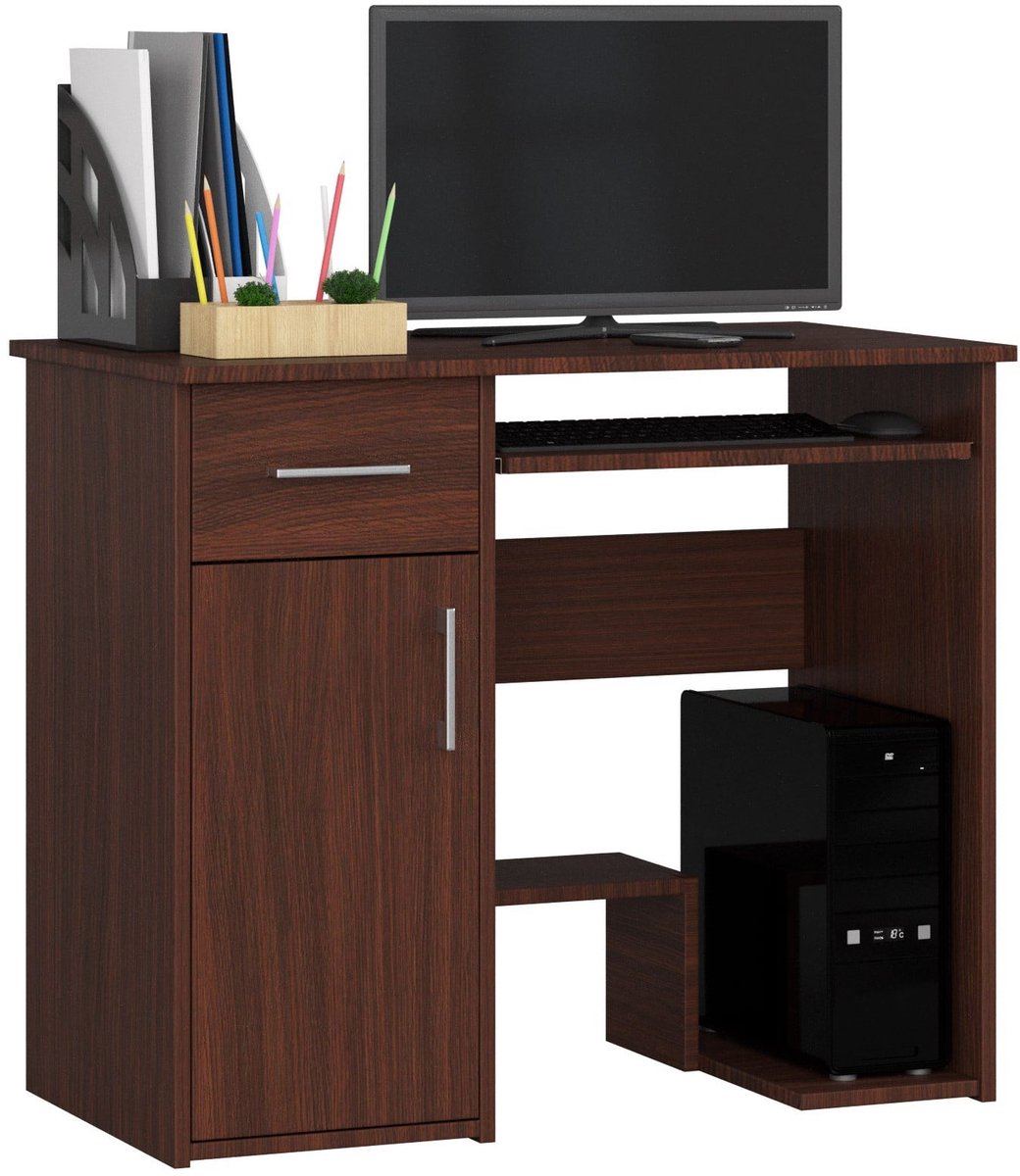 Akord Bureau JAY met 1 Lade / Computerbureau / Computer Tafel / Bureautafel / Venge / 90 x 74 x 50 cm