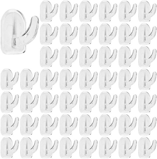 50 stuks onzichtbare zelfklevende bordenhangers, kunststof verticale
