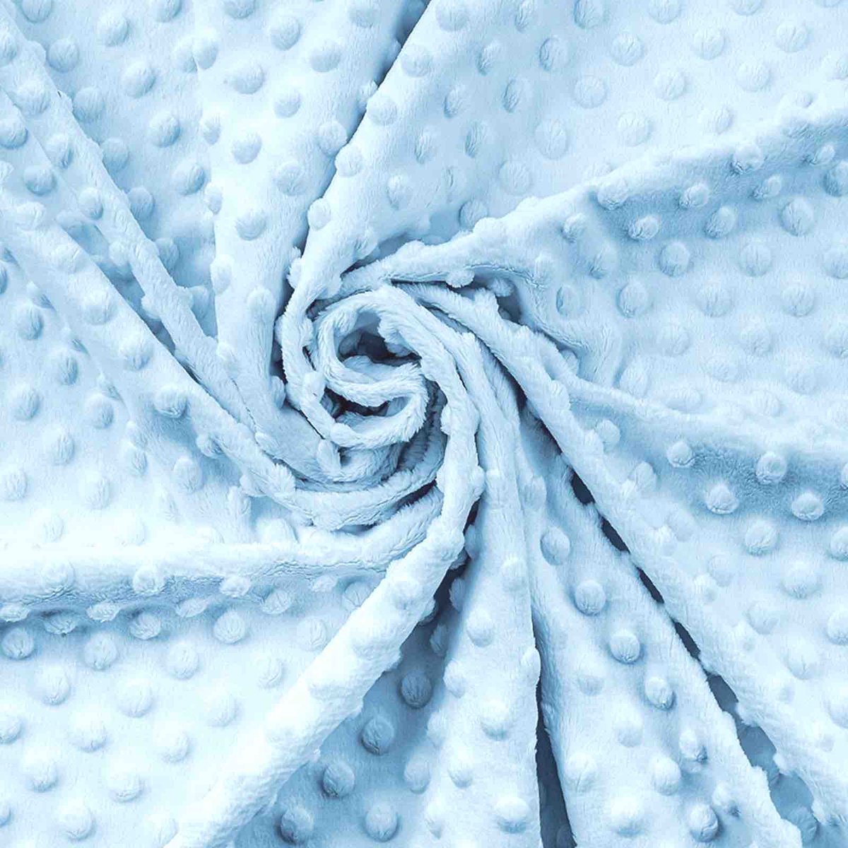 Craft Loom - Minky stof met stippen, hoge kwaliteit, pastelblauw - Blauw