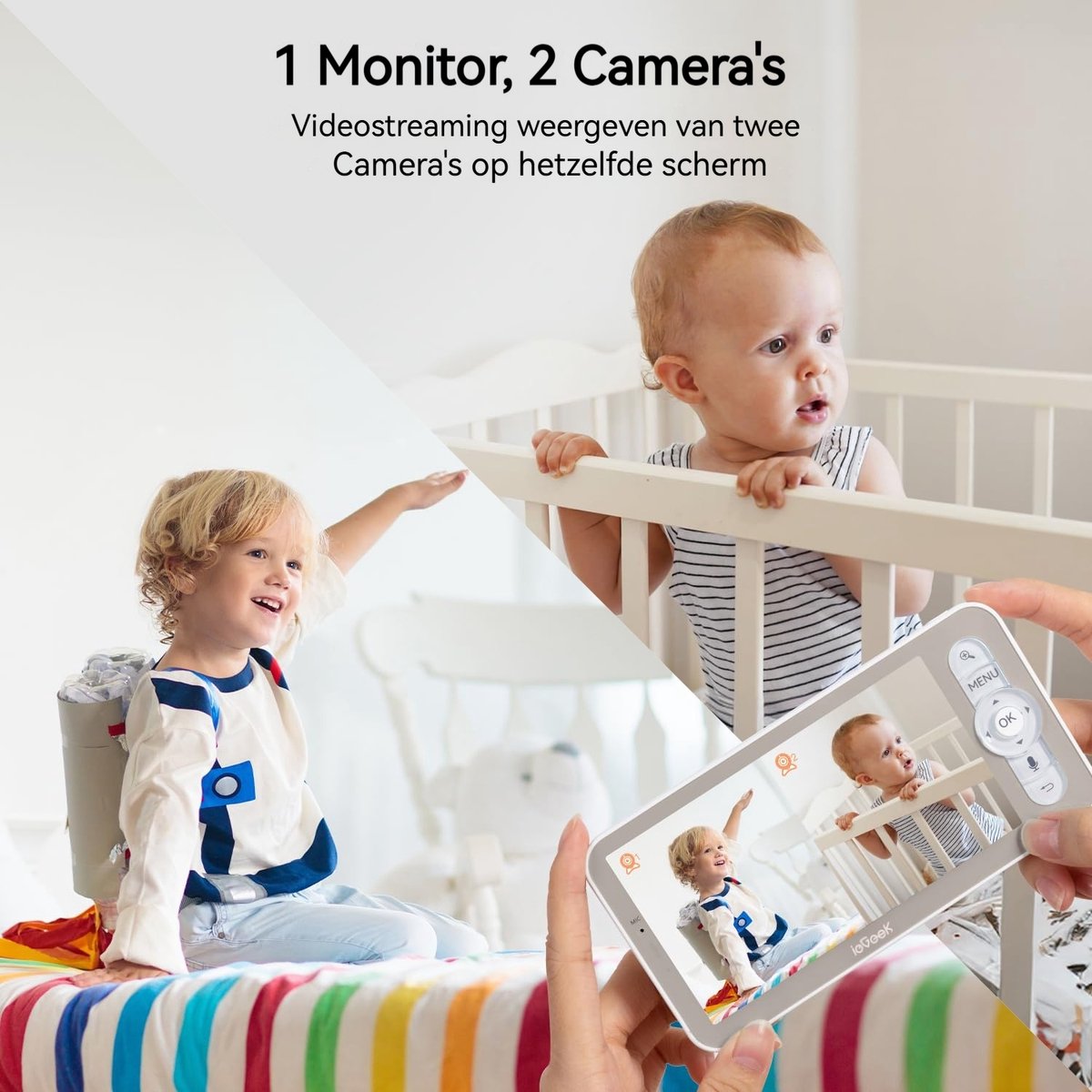 ieGeek Babyfoon met Camera 2K HD en 5 inch Monitor - afbeelding 2