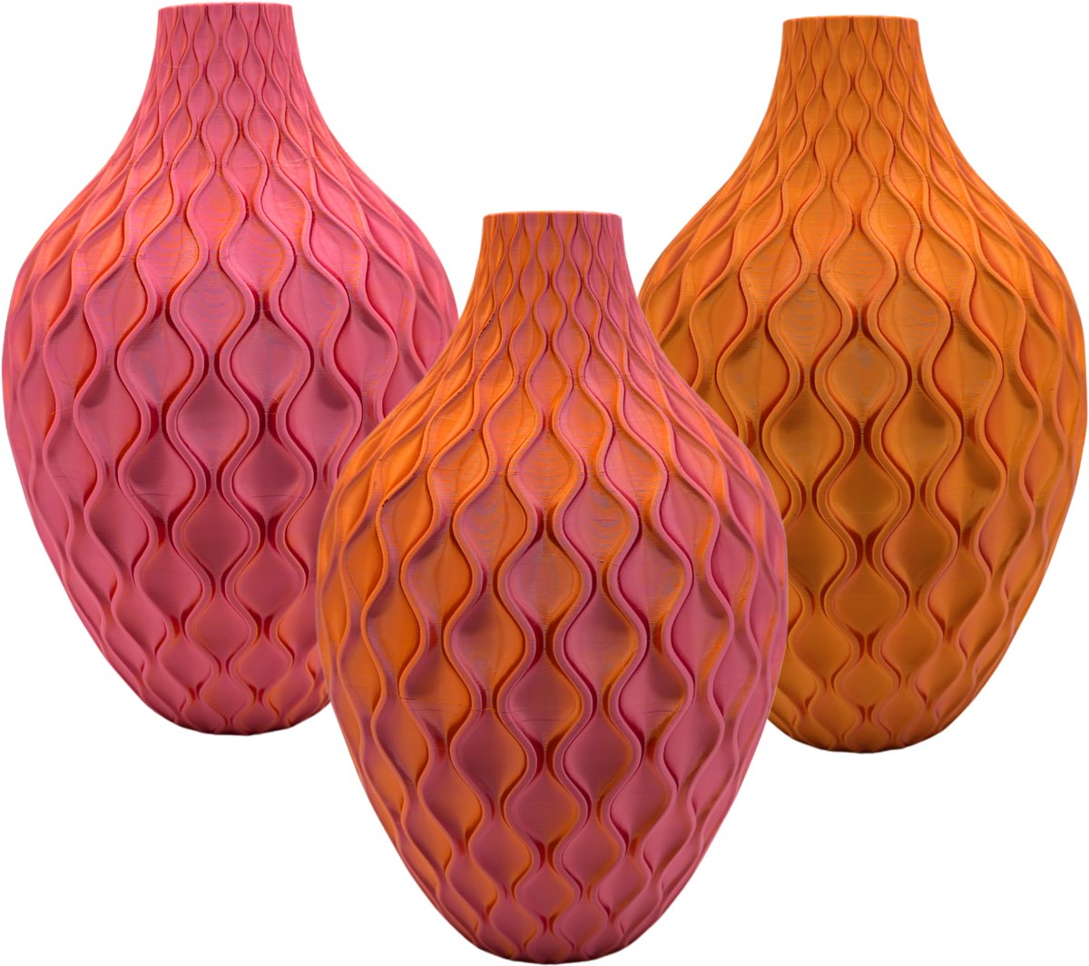 Lovora Ophira moderne vaas – Decoratieve vaas - Roze / Goud - 3d geprinte vaas – geschikt voor droogbloemen - 25CM