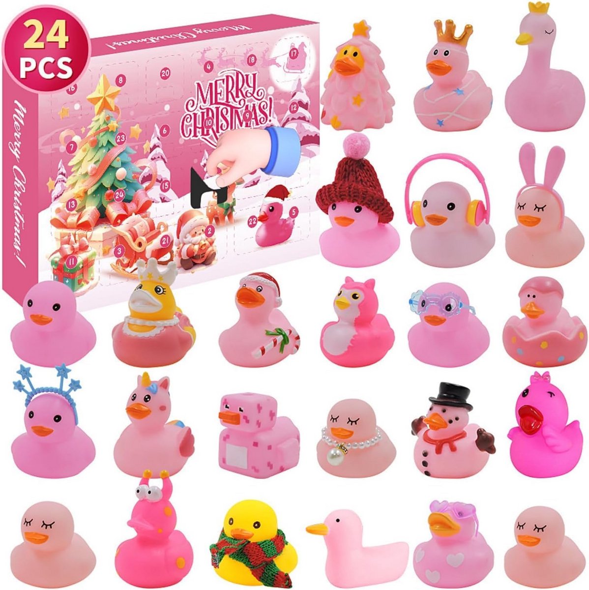 Adventskalender 2024 met Eenden - 24 Dagen Kerst Countdown Cadeau voor Kinderen