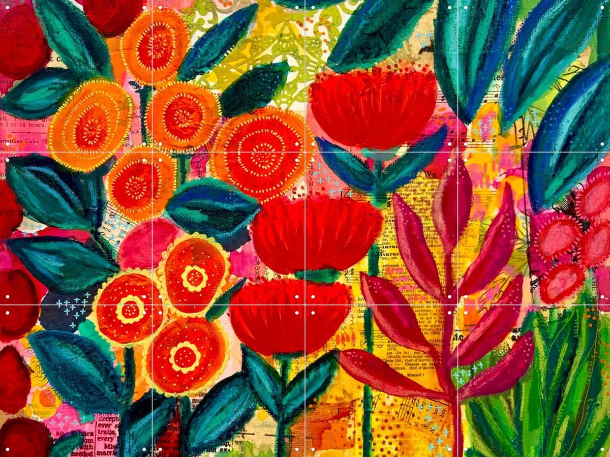 IXXI June, Yvette Fanciulli - 80 x 60 cm - Gratis ophangtool - Grote wanddecoratie en posters - Speels, Gemengde Technieken, Olieverf, Kleurrijk