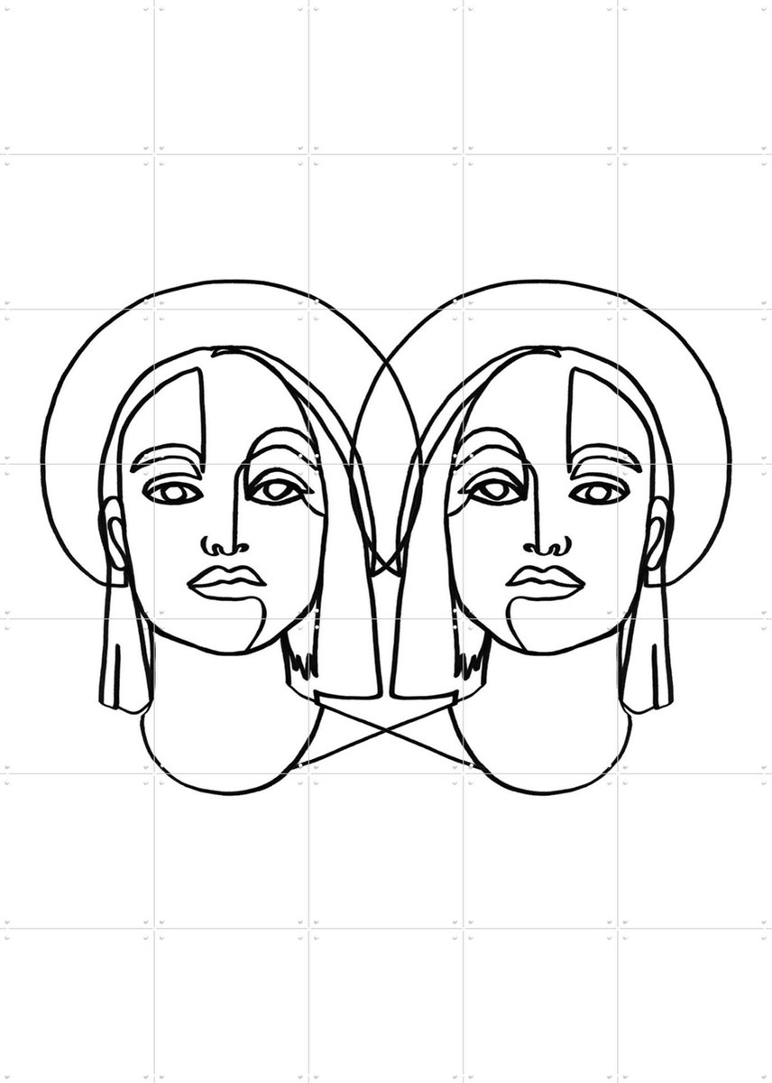 IXXI Fleur, Julia Hariri - 100 x 140 cm - Gratis ophangtool - Grote wanddecoratie en posters - Illustraties, Grafisch Ontwerp, Line art, Minimalisme
