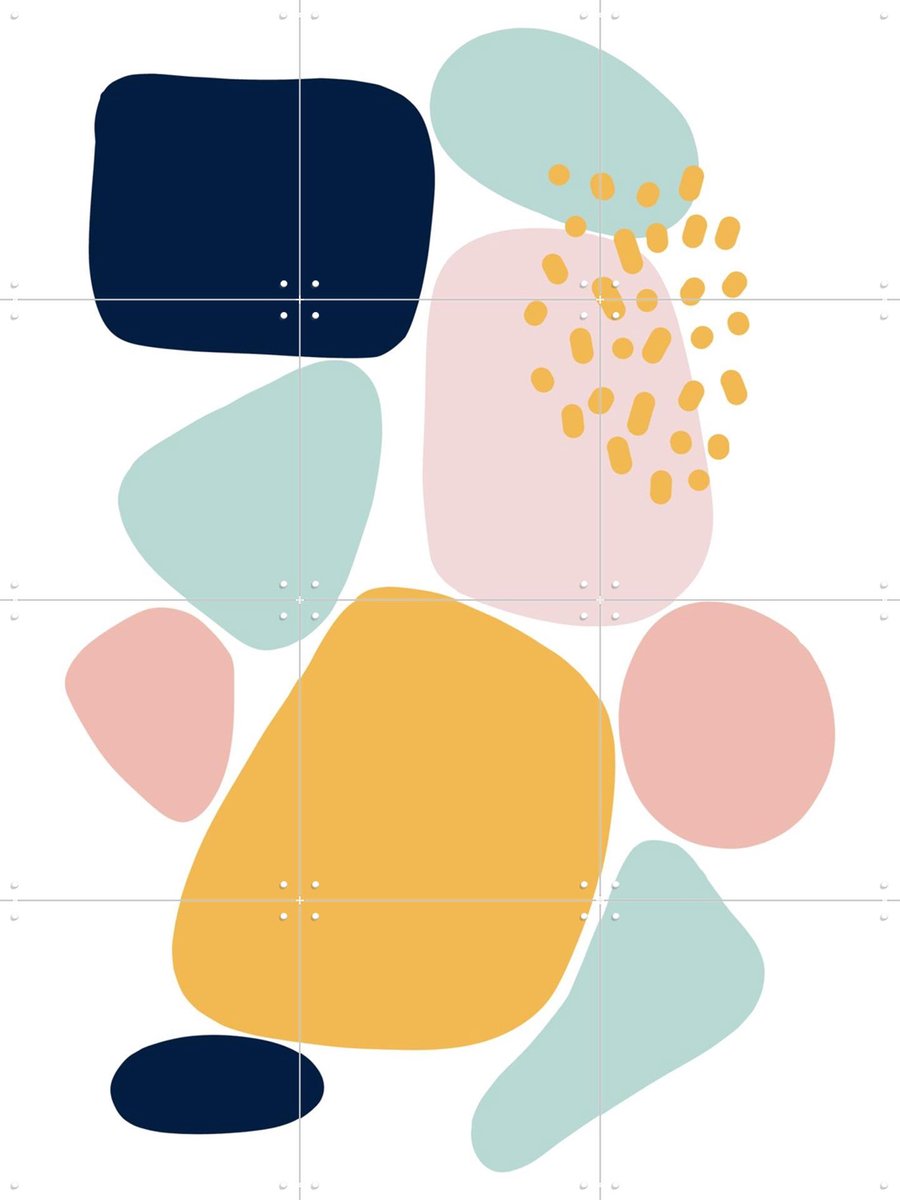 IXXI Pastel Shapes, BAINAI - 60 x 80 cm - Gratis ophangtool - Grote wanddecoratie en posters Babykamer, Kinderkamer, Baby, Kinderen