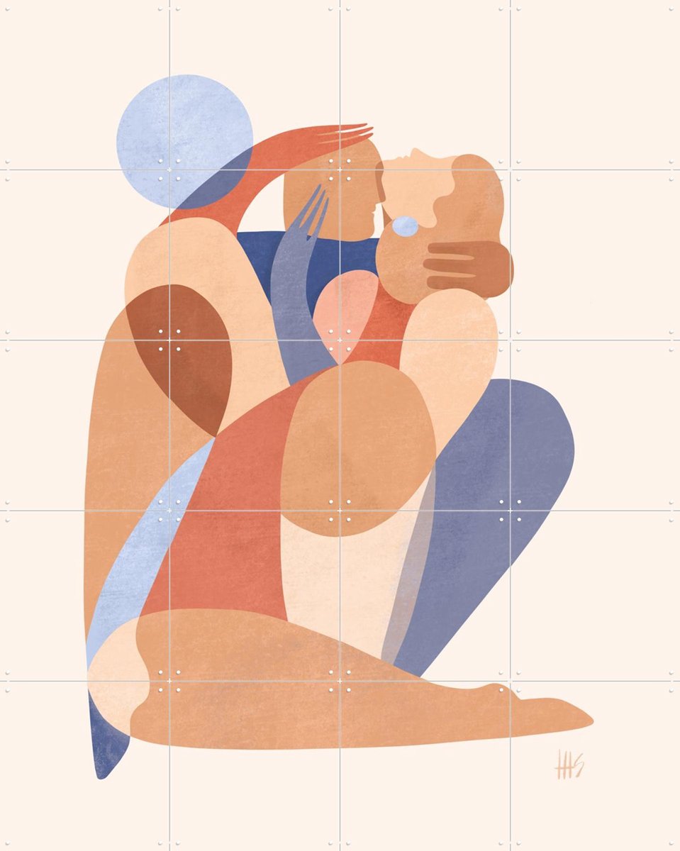 IXXI Your Kisses so sweet the Bees envied me, Maggie Stephenson - 80 x 100 cm - Gratis ophangtool - Grote wanddecoratie en posters - Illustraties,