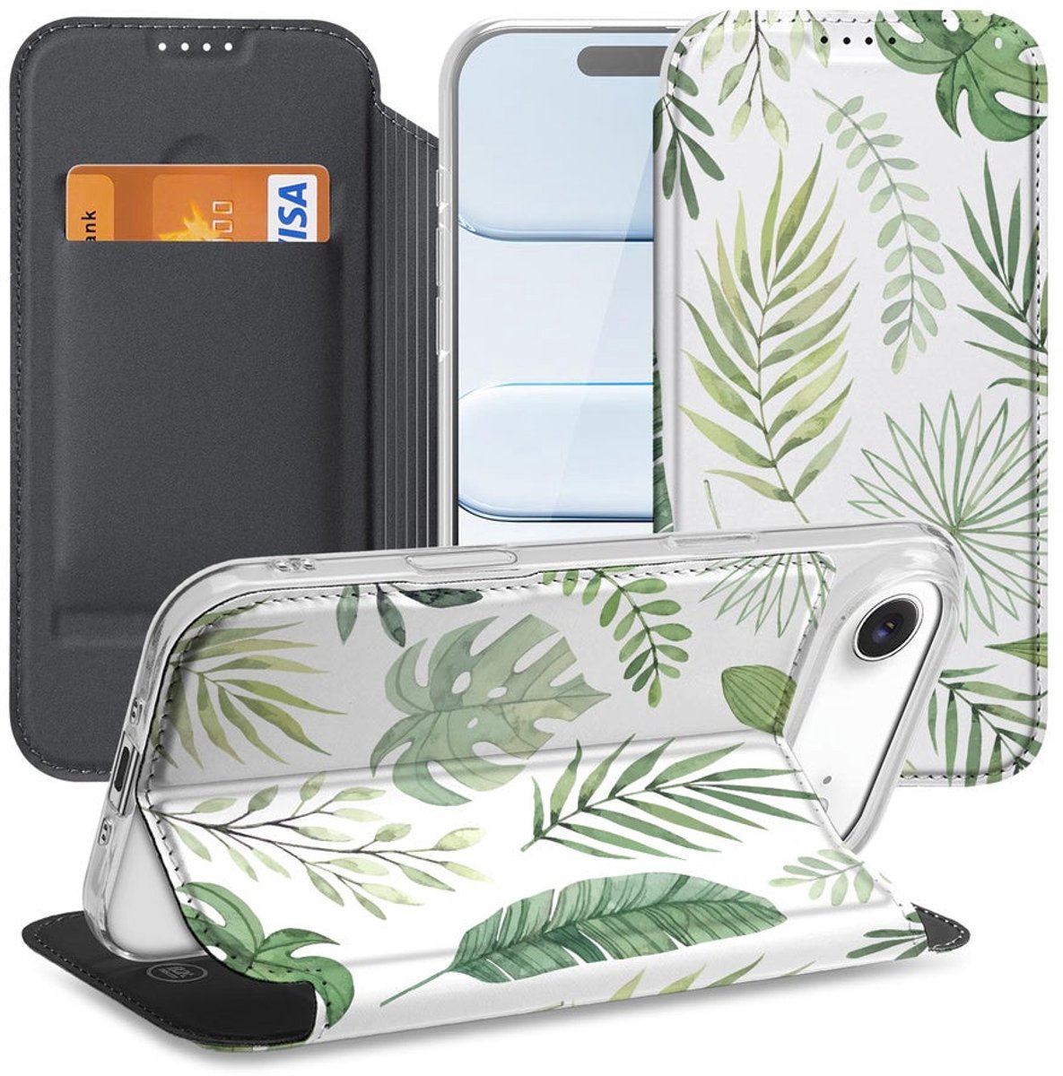 Standcase Hoesje voor Book Cover iPhone Air Leaves