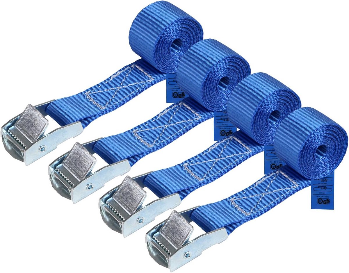 Spanbandjes met Klemgesp 250 kg Draagvermogen DIN EN 12195-2 4 stuks