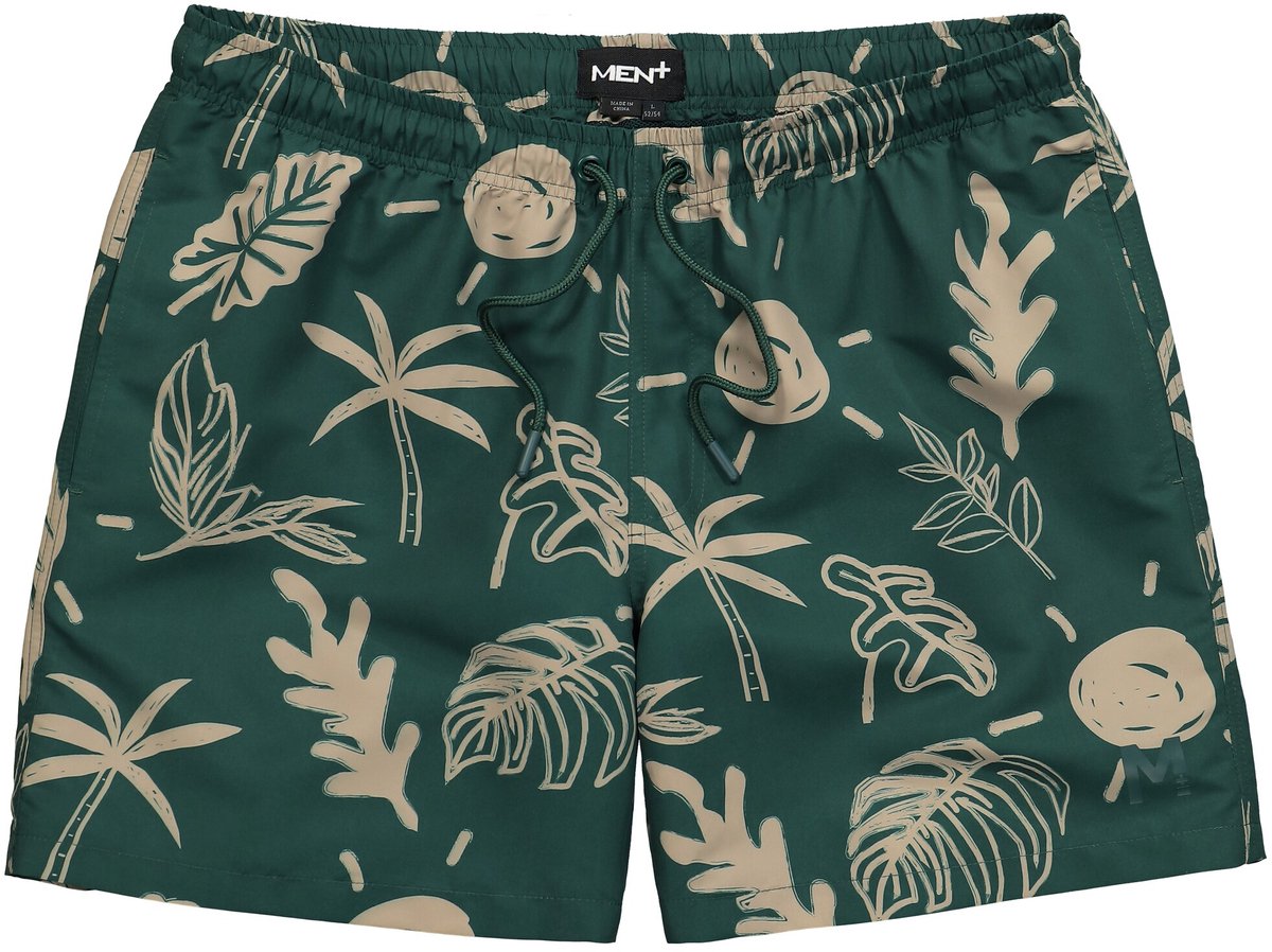 Men Plus - Heren - Zwemshorts buikvriendelijk all-over print 3 zakken - Donkerpetrol - Maat 5XL