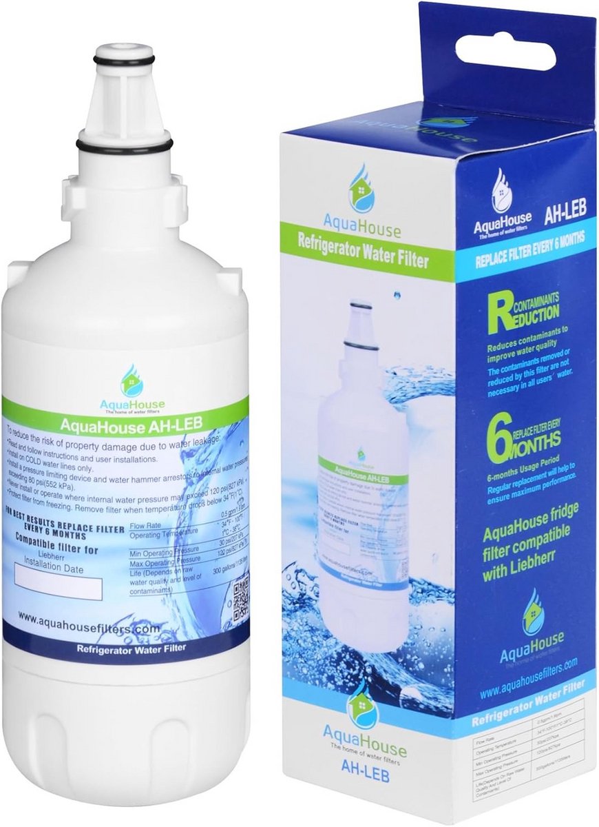 Waterfilter compatibel met diverse koelkastmodellen voor helder drinkwater