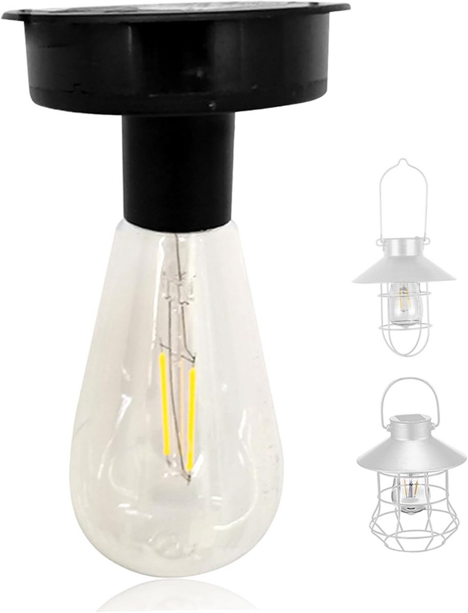 Waterdichte Solar Gloeilamp Vervanging Warm Wit LED voor Buitenlantaarns