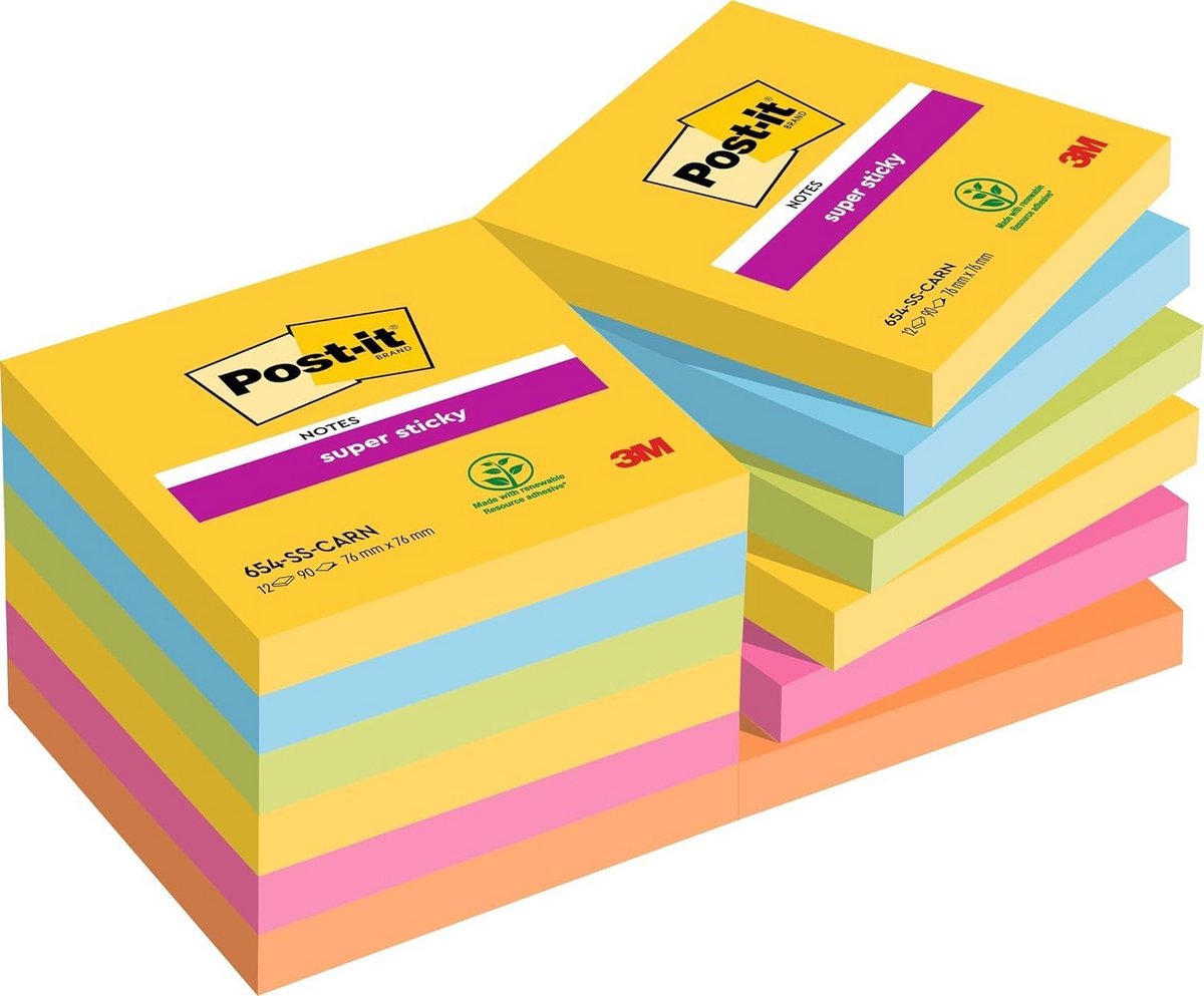 Super Sticky Notities - Dubbel zoveel kleefkracht, Multifunctionele Plaknotities voor Organisatie