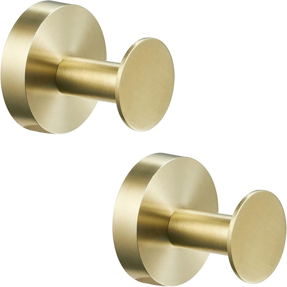 Kapstokken van geborsteld goud - Decoratieve wandhaken voor badkamer en toilet (2 stuks)