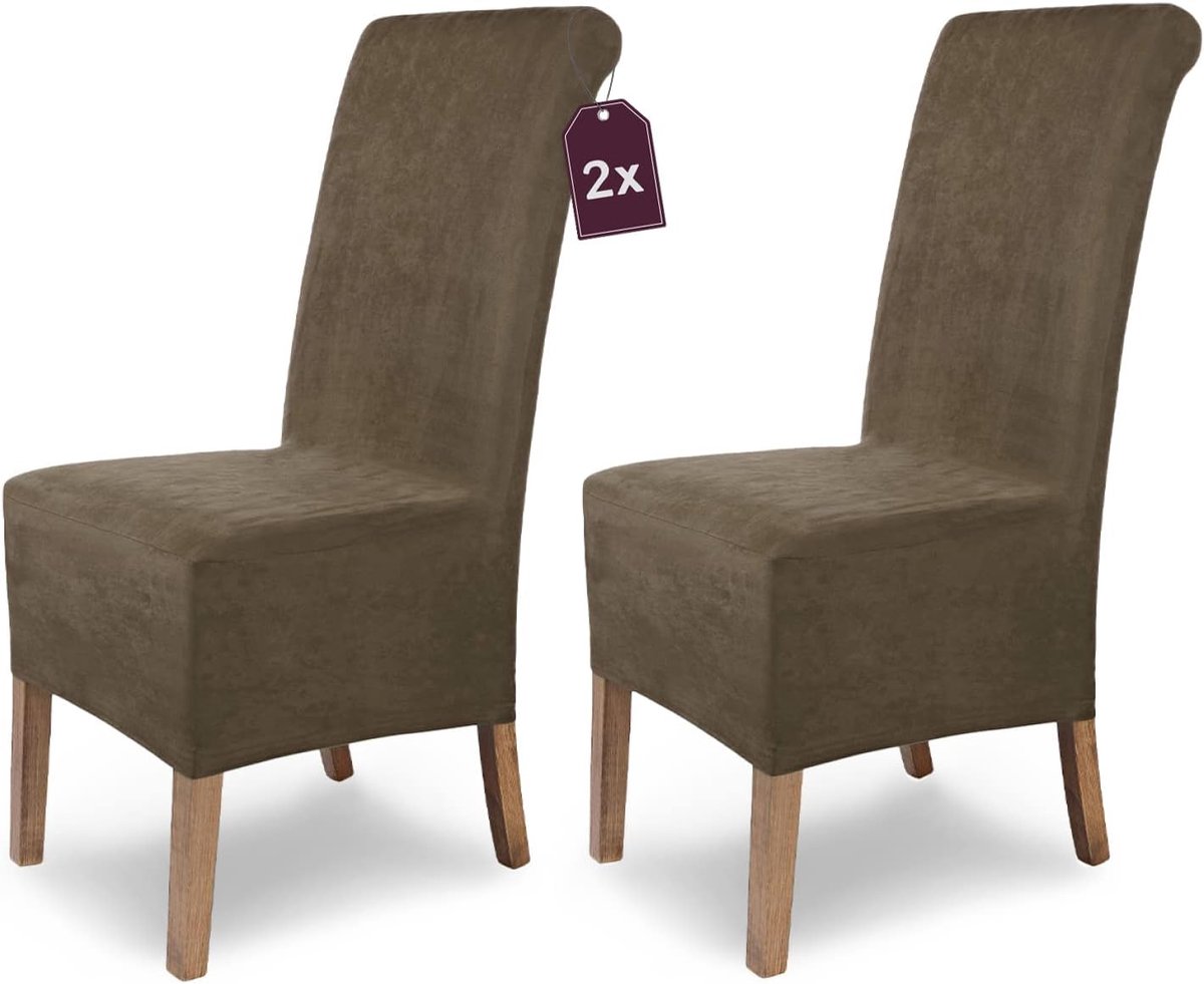 Rekbare Stoelhoezen van Suède voor Eetkamerstoelen - Set van 2 Elegante Hoes