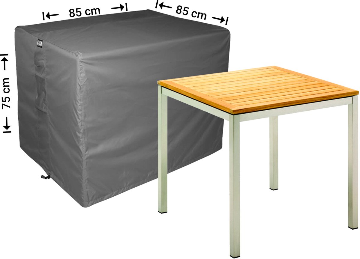 Raffles Covers Beschermhoes tuintafel - 85 x 85 H: 75 cm - D-RT85 - Waterdicht - Ademend - UV-bestendig - Elastisch rijgkoord - Beschermhoes tuinmeubelen