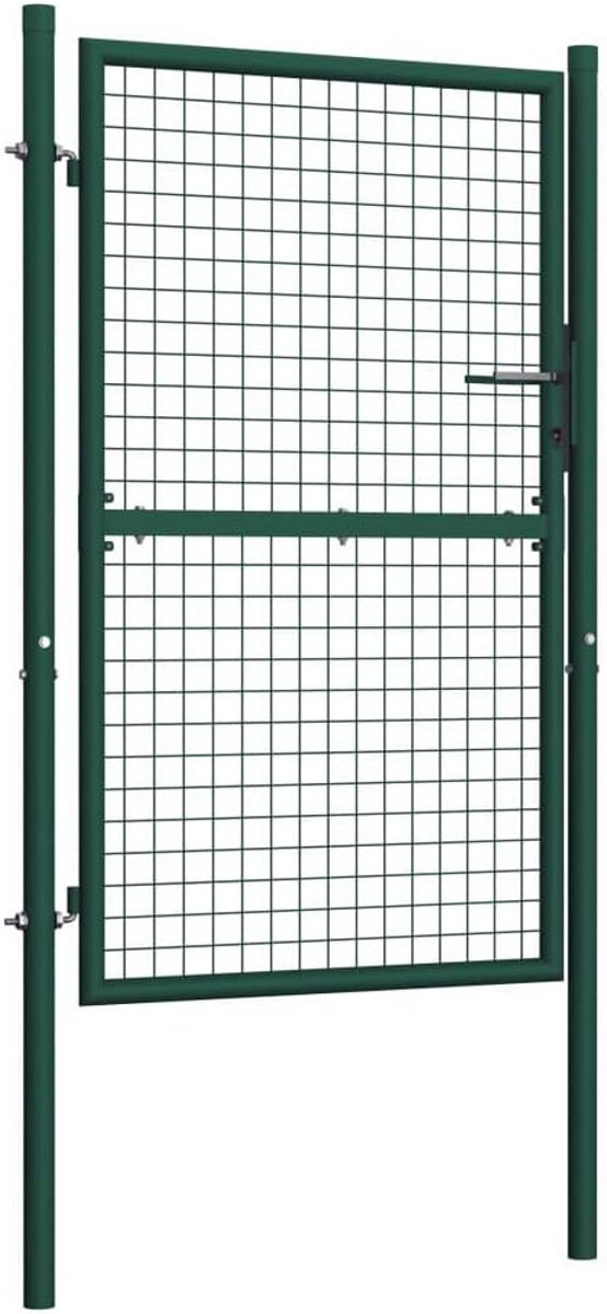 Tuinpoort Staal Groen 100x150 cm - Robuuste Tuinafscheiding met Sleutels