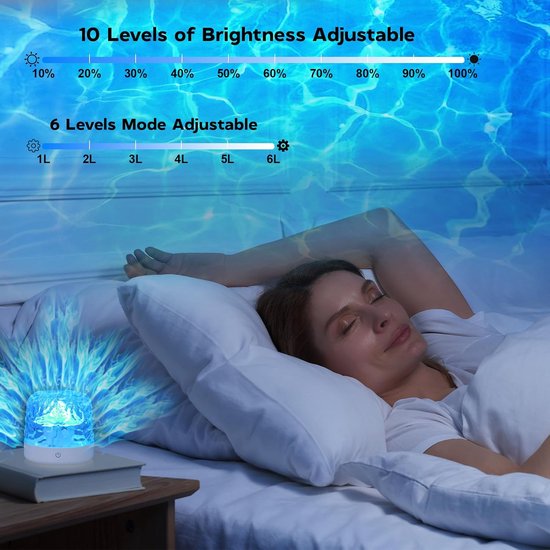 Ocean Wave Galaxy Projector - 16 Kleuren Sensorisch Nachtlampje voor Kinderen van Merkloos — afbeelding 4
