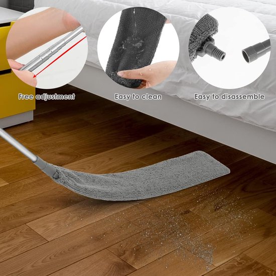 Flexibele Duster met Telescoopstang en Microvezel Spleet - Ideaal voor Stofreiniging van Bank, Bed, Meubels en Moeilijk Bereikbare Hoeken van Merkloos	 — afbeelding 5