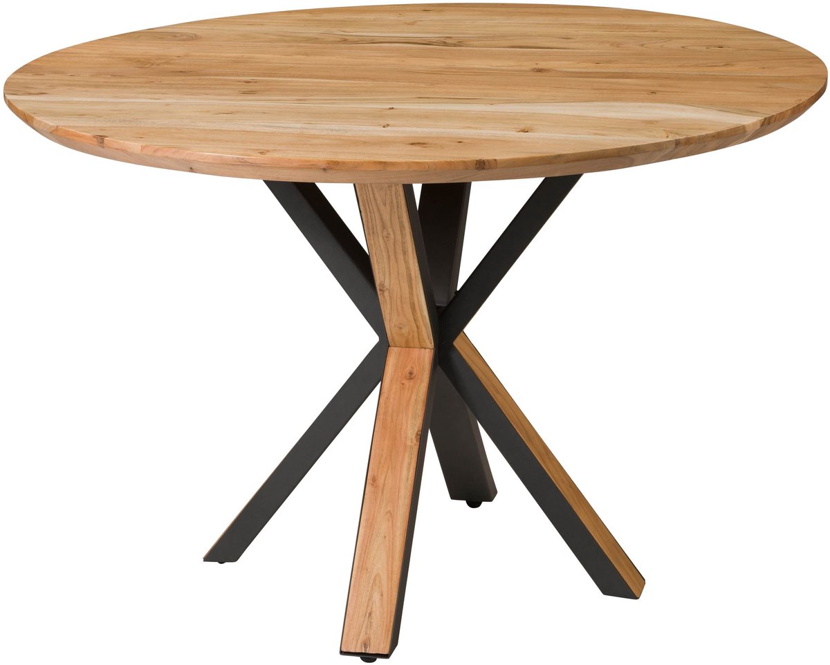 MASSIVMOEBEL24 .DE ESSTISCHE eettafel blank gelakt massief hout acacia 120x120x76 cm