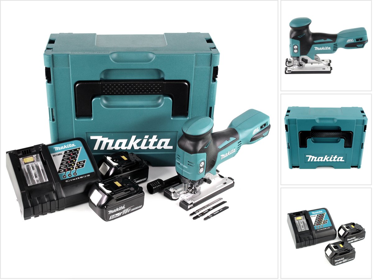 Makita DJV 181 RTJ accu pendelzaag 18V borstelloos + 2x accu 5,0Ah + oplader + Makpac