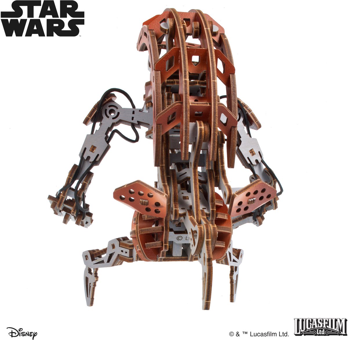 UGEARS 3D Modelbouw - Droideka™ - Star Wars - Mechanisch Bouwpakket Hout - Educatief Speelgoed — afbeelding 2