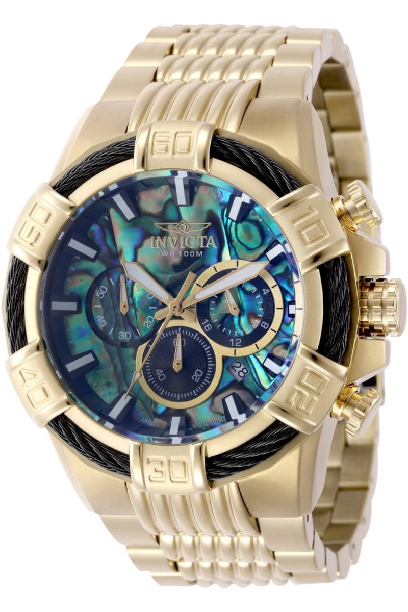 Invicta Bolt 49899 Heren Horloge - Waterdicht - Analoog - Quartz Uurwerk - Roestvrij Staal met Blauwe Wijzerplaat - 51mm