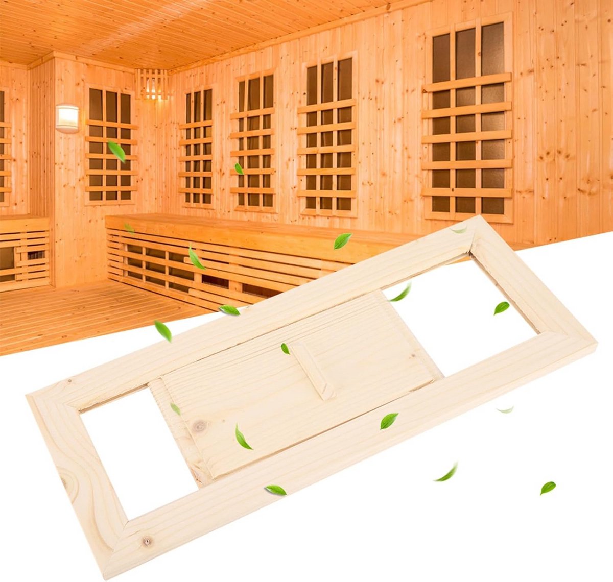Ventilatierooster Rechthoekig Hout voor Sauna en Hammam