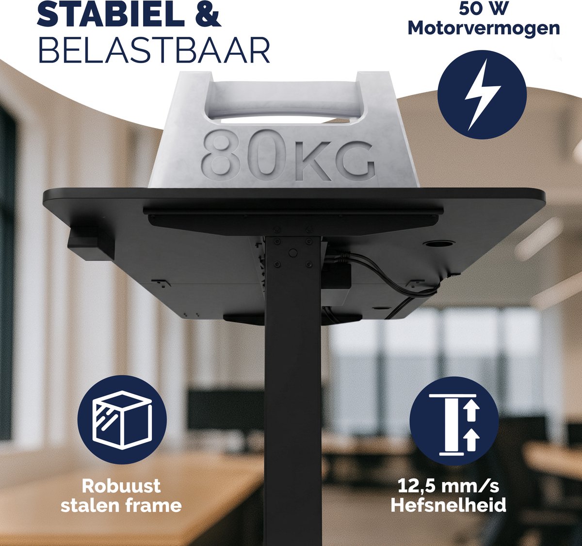 Casaria Elektrisch Zit-sta Bureau 160x75cm USB Charger thumbnail 4