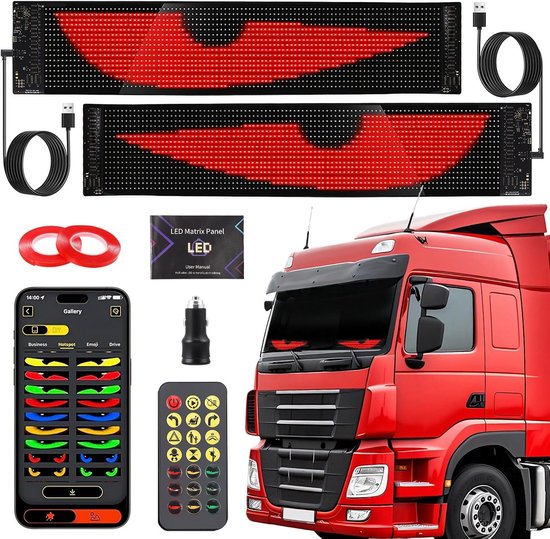 Dynamisch Programmeerbare LED Ogen voor Auto en Vrachtwagen met App ...