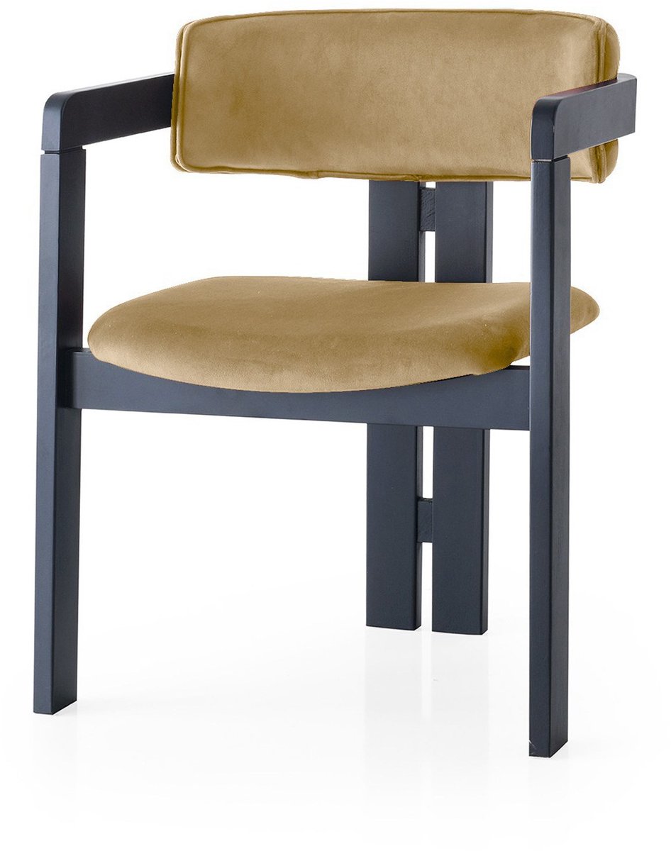 Skye Decor , Stoel, CO - 021, Hout, Zwart & Licht taupe, 58 x 49 x 76 cm