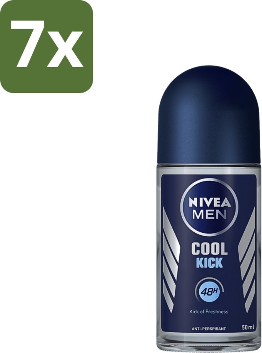 Nivea - Deo Roll-On - Men - Cool Kick FM - Anti-Transpirant - 50 ml - Bulkverpakking - 7 stuks