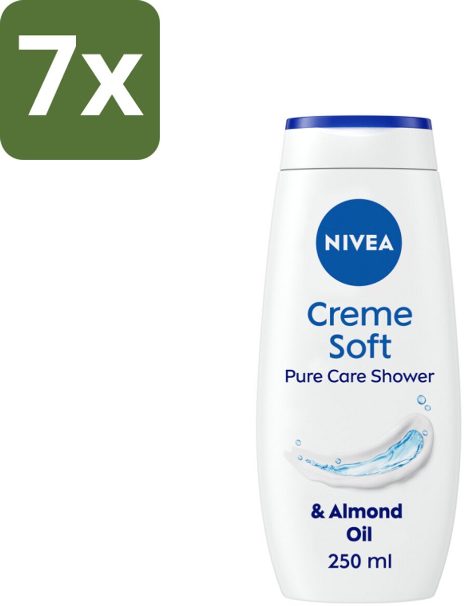 7 x NIVEA Douchecrème Soft 250 ml - Douchecrème - Hydratatie - Amandelolie - Zachte Huid - Voedend Schuim
