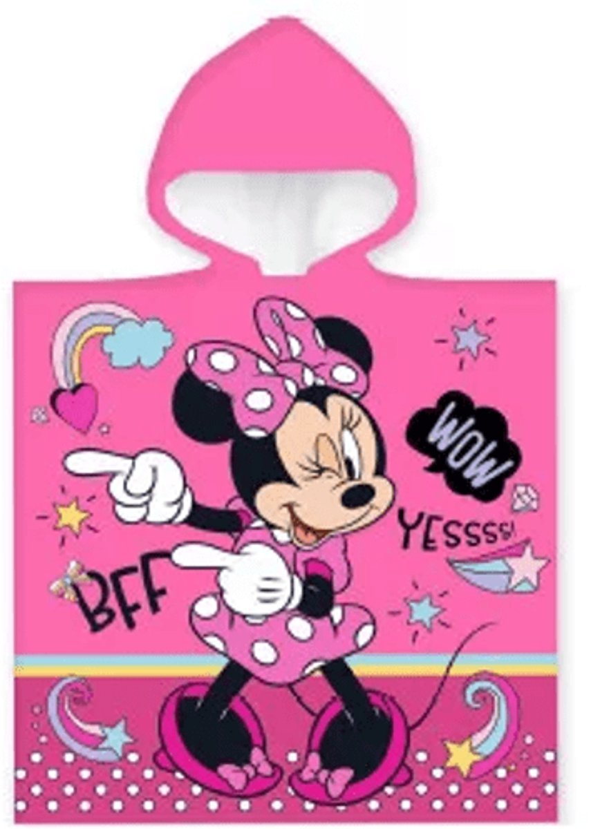 Minnie poncho 50 x 100 cm roze