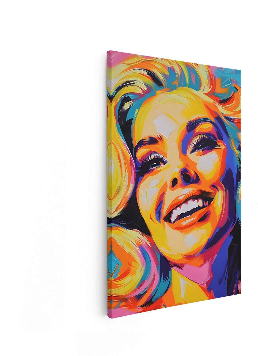 Artaza Canvas Schilderij Vrouw - 60x90 cm - Wanddecoratie Pop Art - Muurdecoratie Modern - Schilderijen Kleurrijk - Woonkamer Decoratie