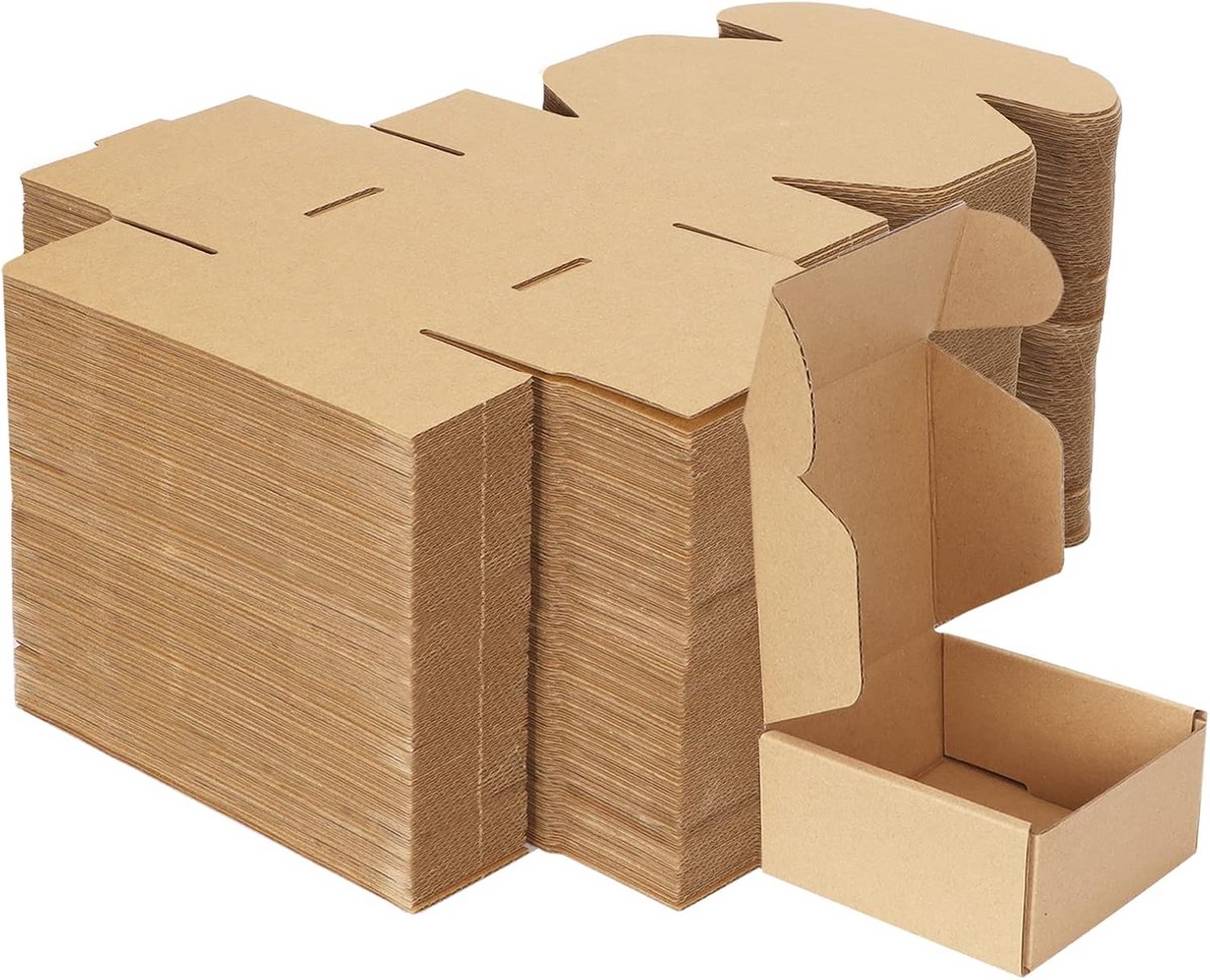 100 Kleine Verzenddozen 4x4x2 Inch - Golfkarton Verpakkingsdozen voor Mailing
