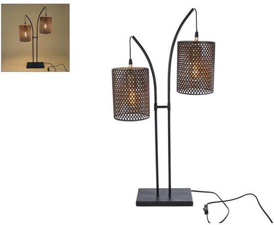 Tafellamp "Joop" zwart metaal 20x53x76cm