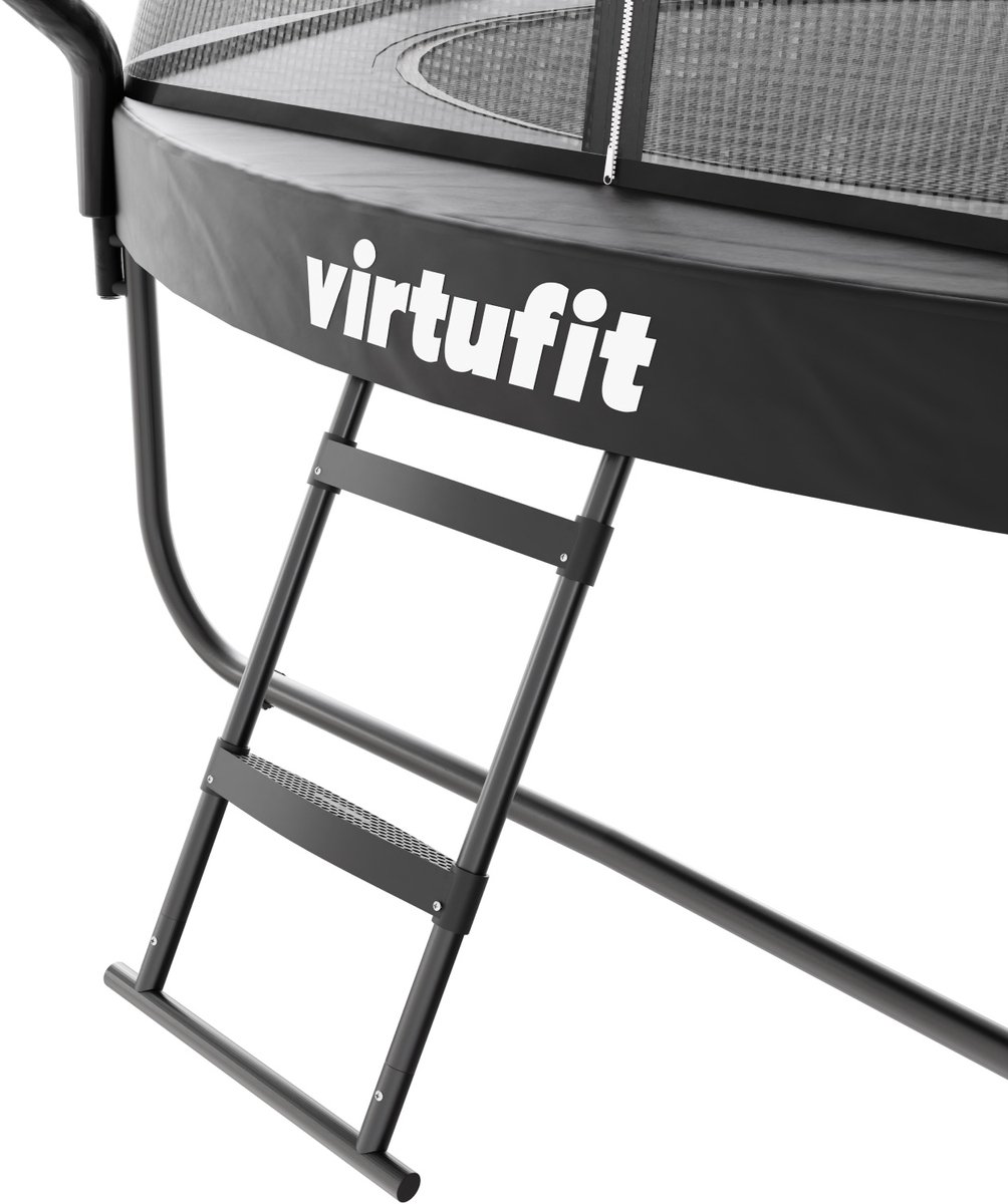 VirtuFit Premium Trampoline met Veiligheidsnet - Ø 251 cm Diameter - Incl. Beschermrand - Extra Veilig - Gratis trap - Water- en UV-bestendig - Max. 150 kg - Voor Kinderen en Volwassenen - Zwart – foto 8