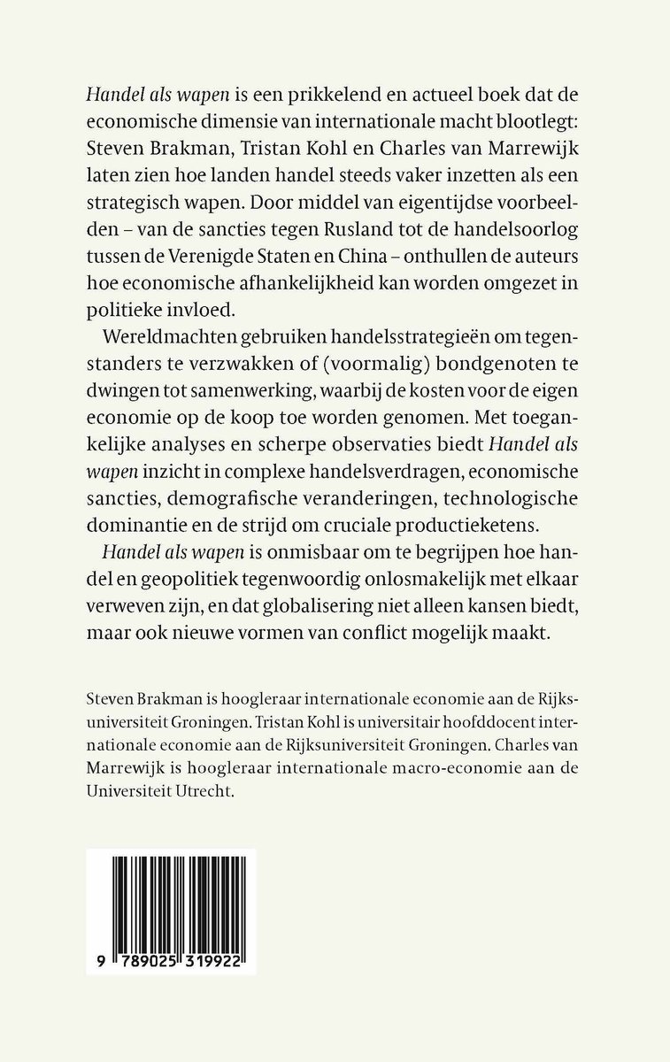 Handel als wapen - back cover