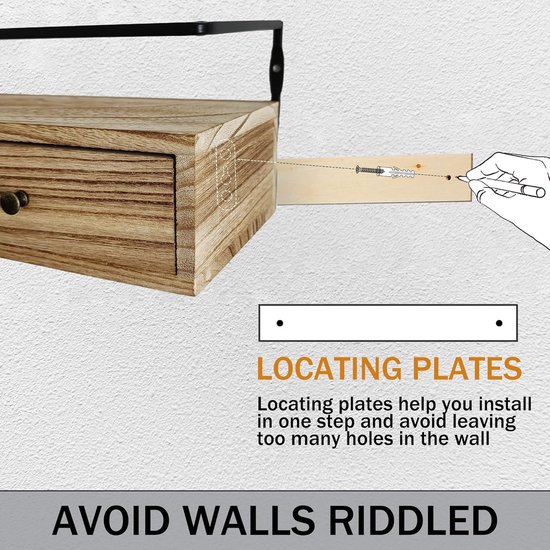 WOLTU Muurplank Volato, RG9477ws, wandboard, vrij zwevend, zwevende plank, hout, hoogglanzend wit, als boekenplank, of voor cd's, dvd's, 50 x 22,9 x