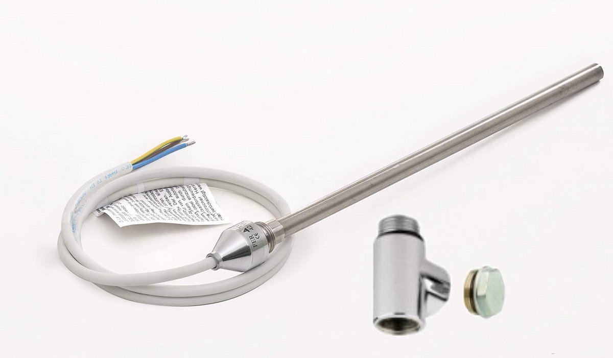 Elektrische Dual Fuel Set voor Handdoekradiator met Verwarmingselement en Fittingen