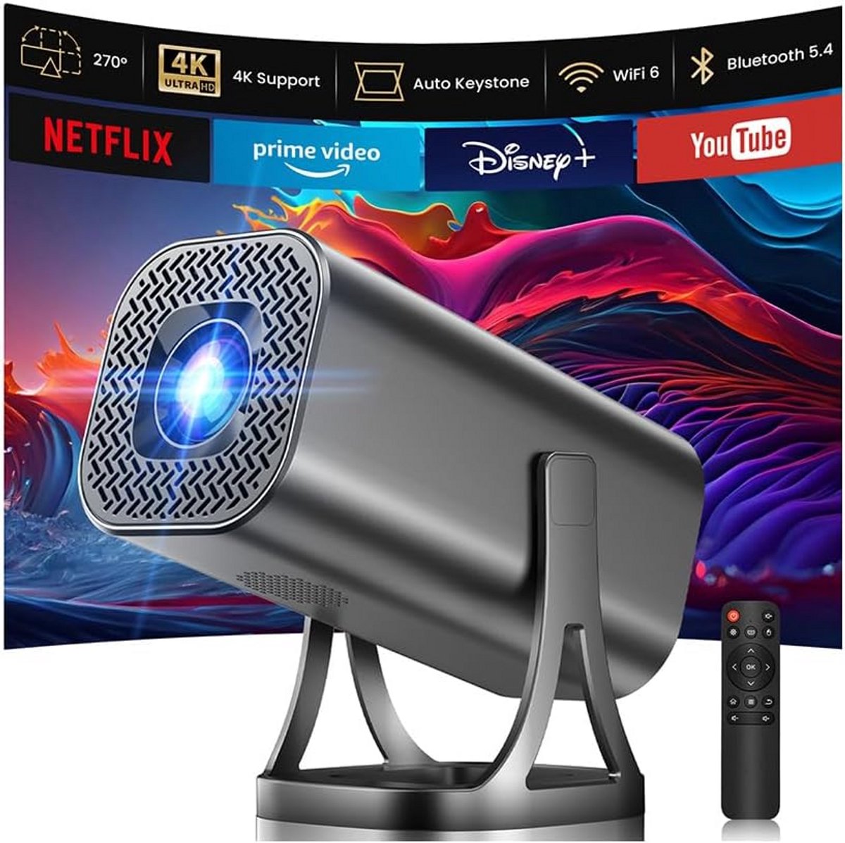 Kleine Full HD Projector met 4K Ondersteuning voor Thuisbioscoop