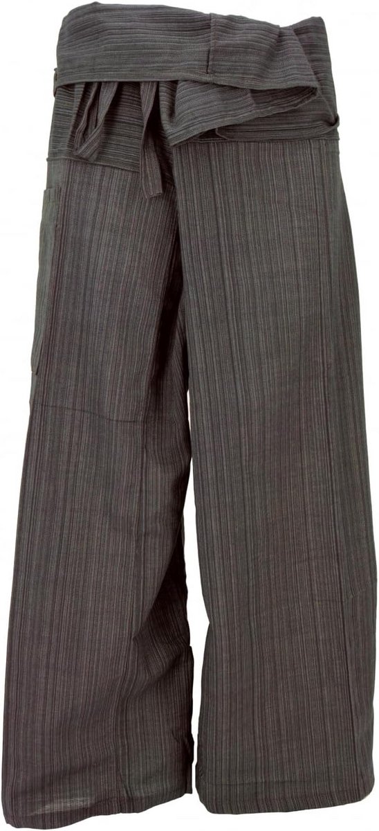 Gestreept Geweven Katoenen Wikkelbroek Losse Pasvorm Yoga Broek Unisex One Size