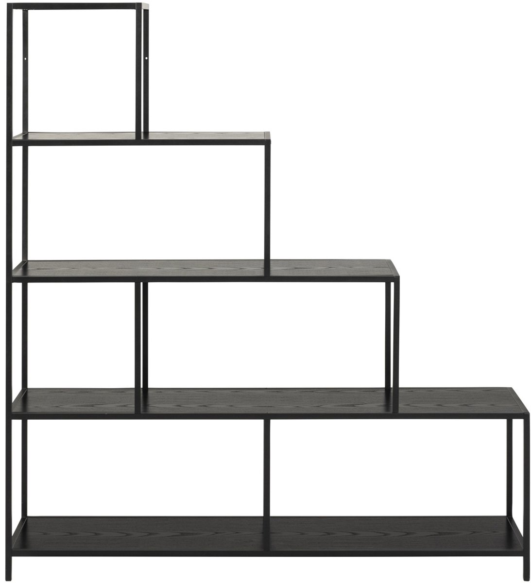 Giga Living Boekenkast Bronx MDF Zwart 135x150cm - Giga Living