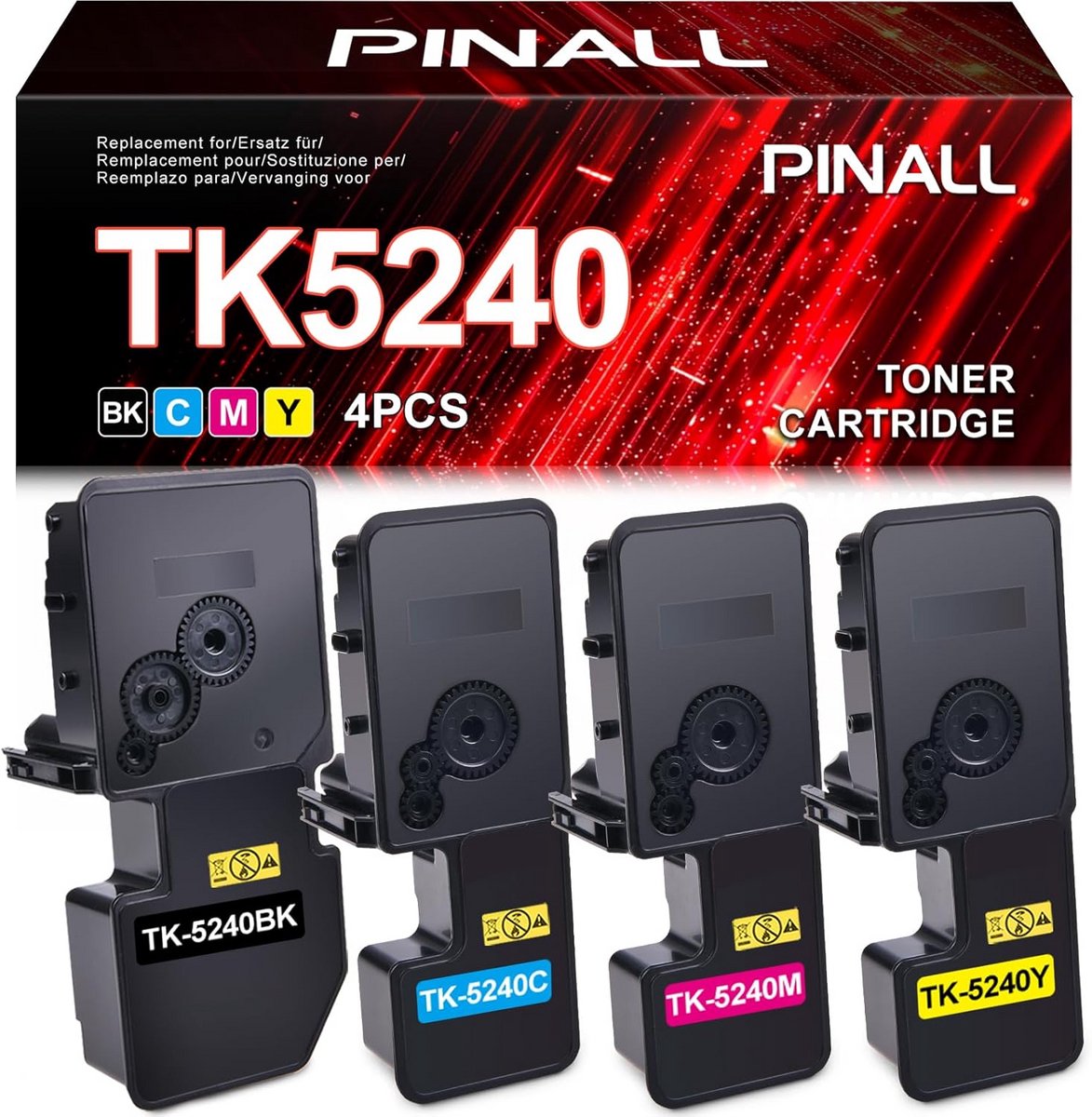 Hoge Capaciteit Toner Set Compatibel met Kyocera Ecosys P5026cdn M5526cdw (Zwart, Cyaan, Magenta, Geel)