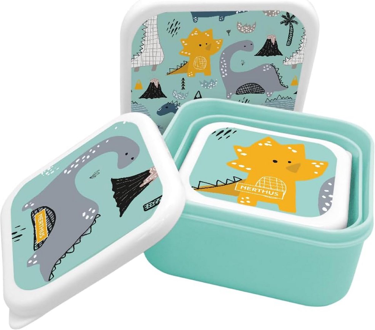 Stapelsysteem Lunchtrommels Kinderen, Set van 3 BPA-Vrije Opbergbakjes