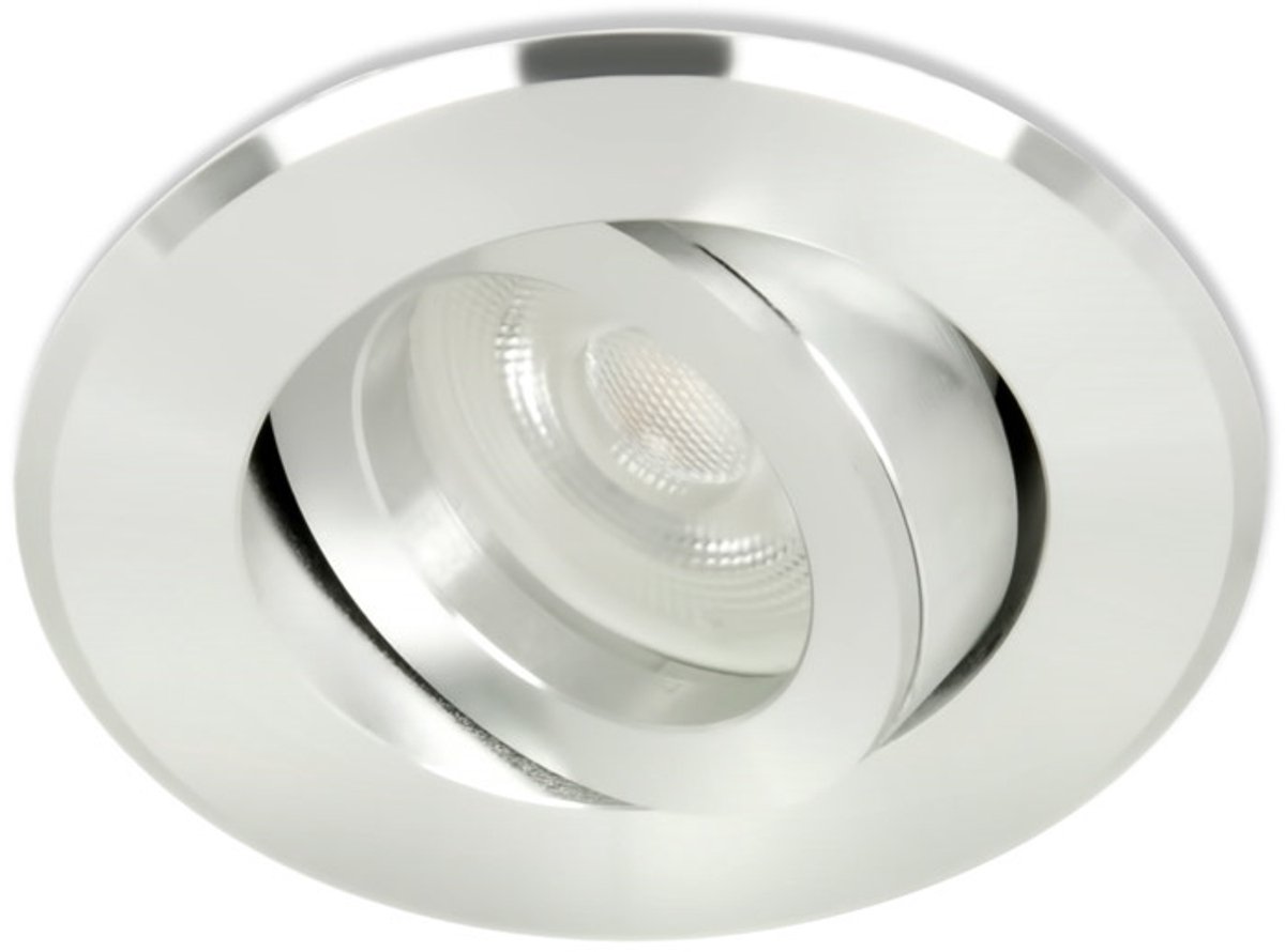 LED spot Jorrit rond chrome glimmend - extra warm wit - 30° kantelbaar