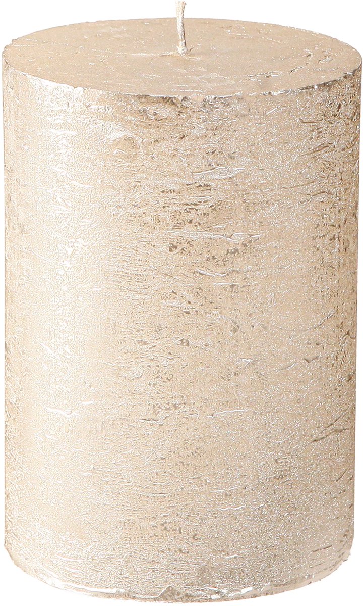 Viana Premium platinakleurige pilaarkaarsen, 85x120mm, lange brandduur, set Zilver