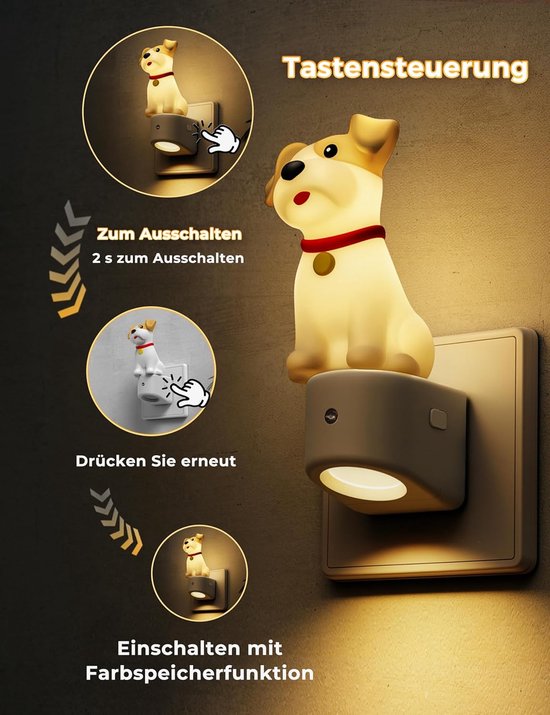 Nachtlampje Stekker - Sfeerverlichting Kind - Zachte Nachtverlichting - Automatische Sensor - 115 x 115 cm - RGB Warm Wit van Merkloos — afbeelding 4