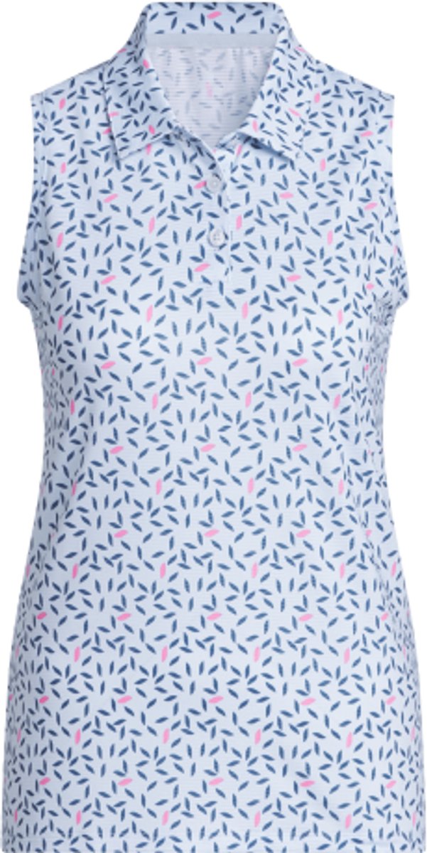 Adidas Ultimate365 Printed Climacool Dames Mouwloze Polo Lichtblauw Clay